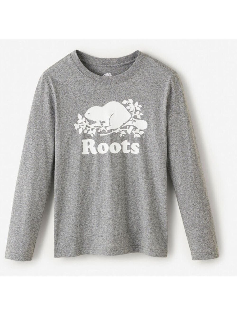 Roots Gray Long Sleeve Tee with Graphic, Salt and Pepper XL